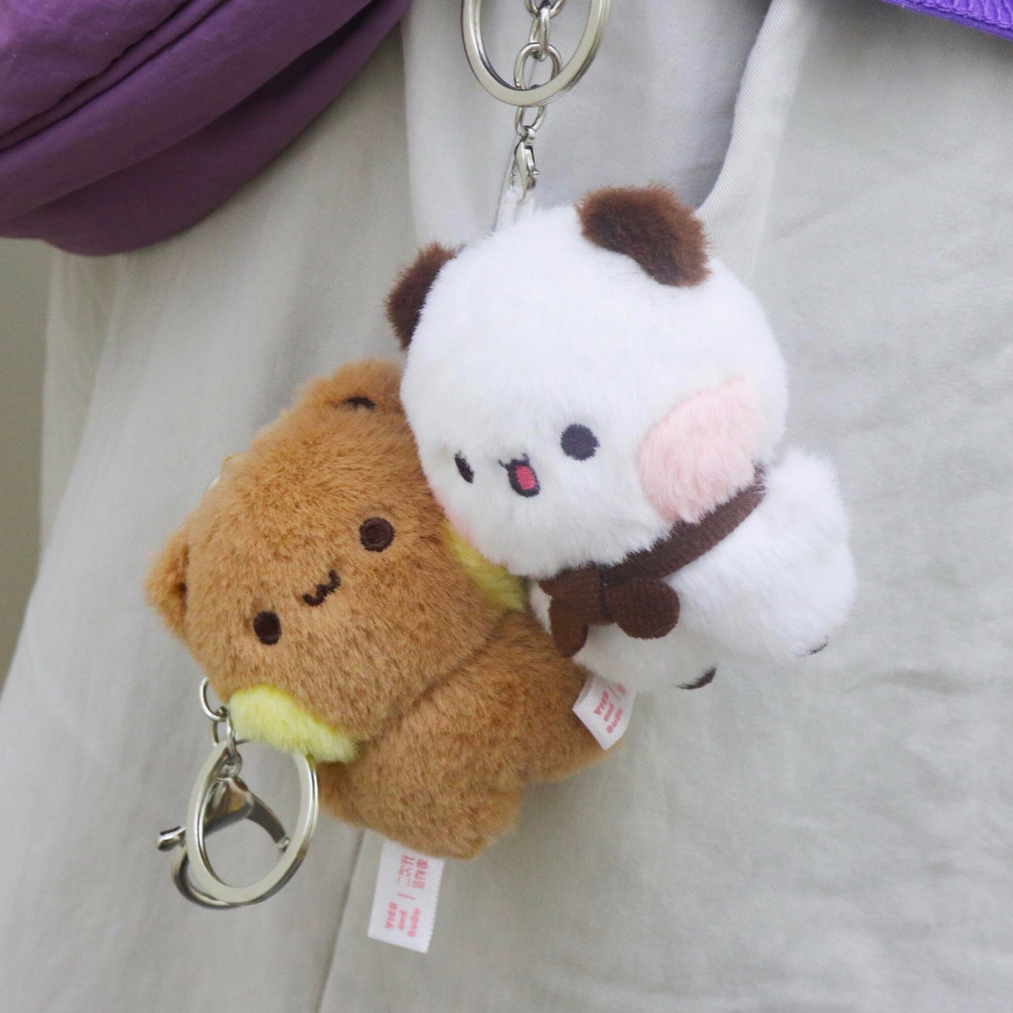 Bubu & Dudu Fluffy Magnet Keychain 一二布布磁铁毛绒挂件